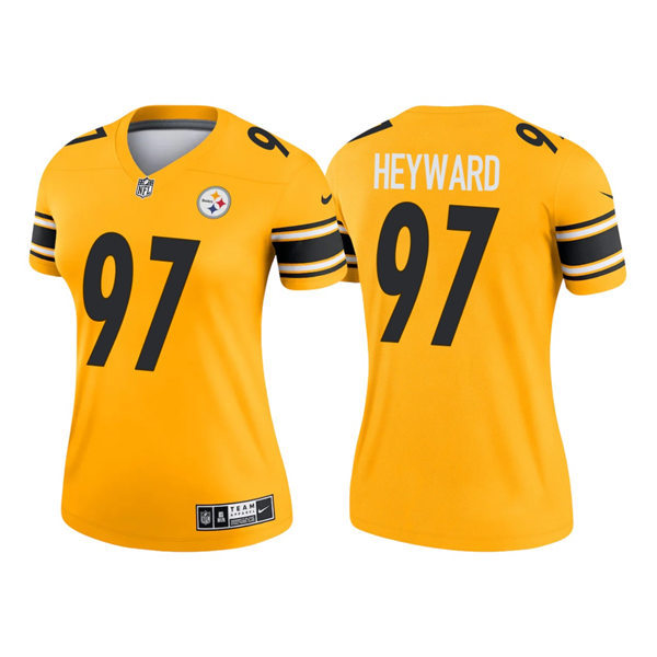 Women's Pittsburgh Steelers #97 Cameron Heyward Nike Gold Inverted Jersey