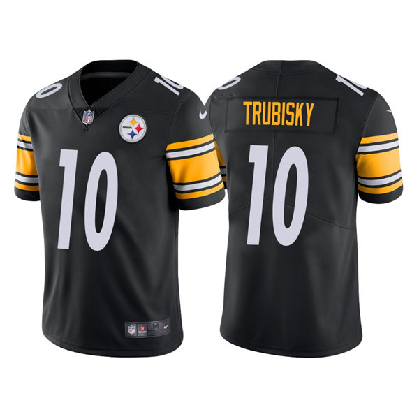 Mens Pittsburgh Steelers #10 Mitchell Trubisky Nike Black Vapor Limited Jersey