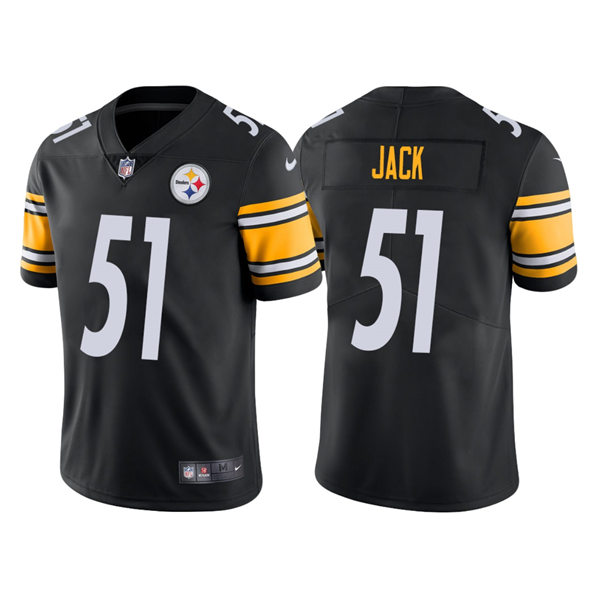 Mens Pittsburgh Steelers #51 Myles Jack Nike Black Vapor Limited Jersey