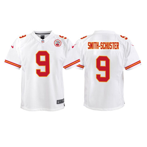 Youth Kansas City Chiefs #9 JuJu Smith-Schuster Nike White Limited Jersey 