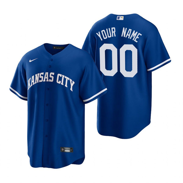 Men's Youth Kansas City Roya Custom Nike 2022 Royal Alternate CoolBase Jersey