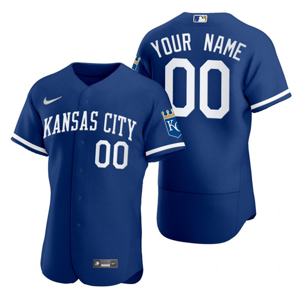 Mens Kansas City Roya Custom Nike 2022 Royal Alternate Flex Base Jersey