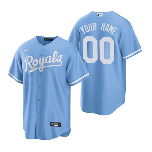 Men's Youth Kansas City Roya Custom Nike 2022 Light Blue Alternate CoolBase Jersey