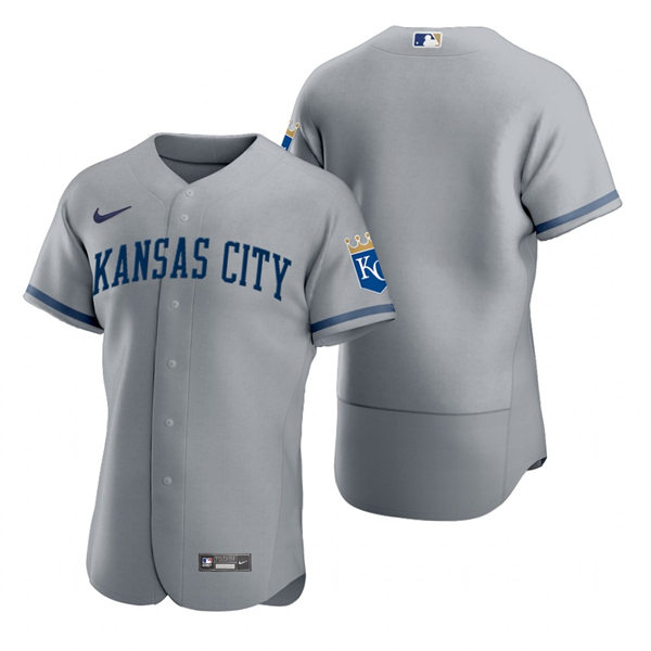 Mens Kansas City Royals Blank Nike 2022 Gray Road FlexBase Team Jersey