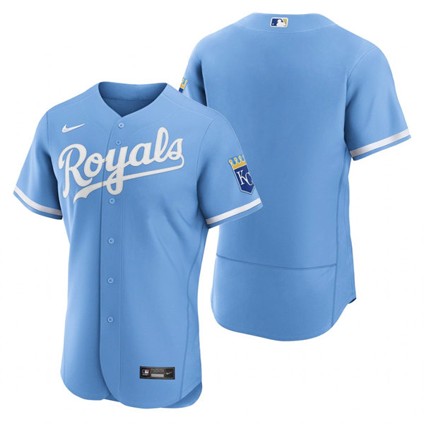 Mens Kansas City Royals Blank Nike 2022 Light Blue Alternate FlexBase Player Jersey