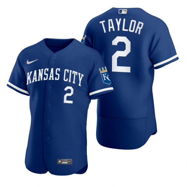 Mens Kansas City Royals #2 Michael A. Taylor Nike 2022 Royal Alternate FlexBase Player Jersey