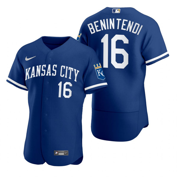 Mens Kansas City Royals #16 Andrew Benintendi Nike 2022 Royal Alternate FlexBase Player Jersey
