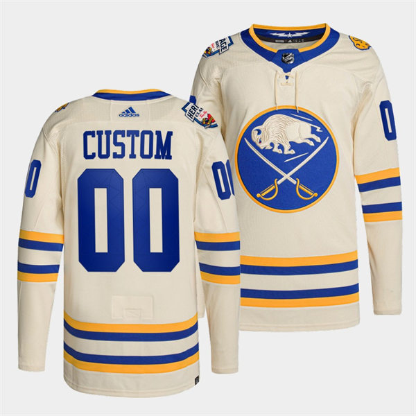 Men's Buffalo Sabres Custom Adidas Cream 2022 Heritage Classic Premier Jersey