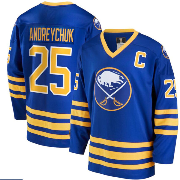 Men's Buffalo Sabres Retired Player #25 Dave Andreychuk  Royal Vintage Throwback Jersey