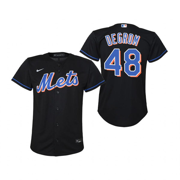 Youth New York Mets #48 Jacob deGrom Nike Black Alternate Jersey