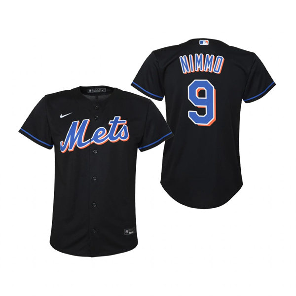Youth New York Mets #9 Brandon Nimmo Nike Black Alternate Jersey