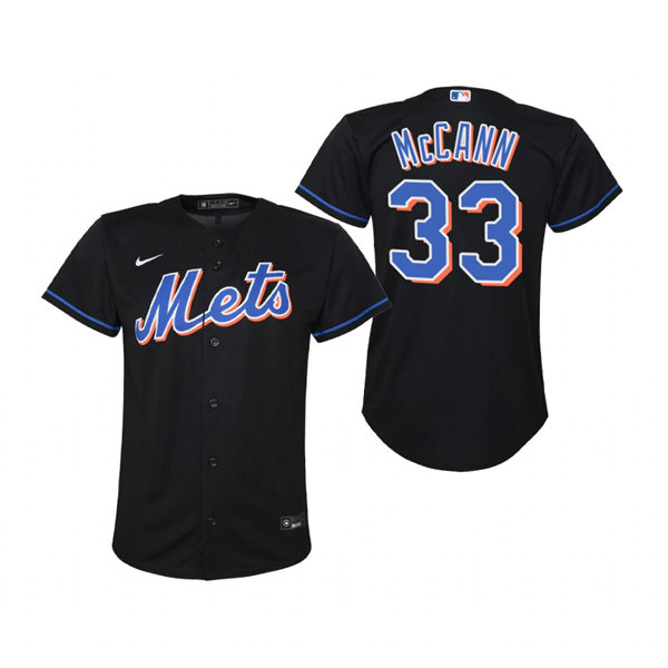 Youth New York Mets #33 James McCann Nike Black Alternate Jersey