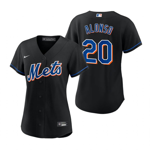 Women's New York Mets #20 Pete Alonso Nike Black Alternate Jersey