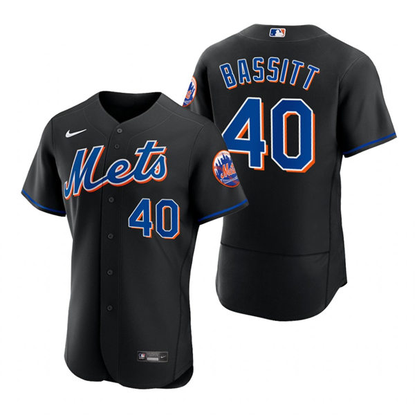 Mens New York Mets #40 Chris Bassitt Nike 2022 Black Alternate Player Jersey