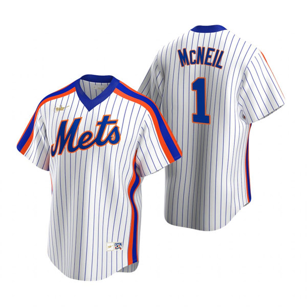 Mens New York Mets #1 Jeff McNeil Nike White Pullover Cooperstown Collection Jersey