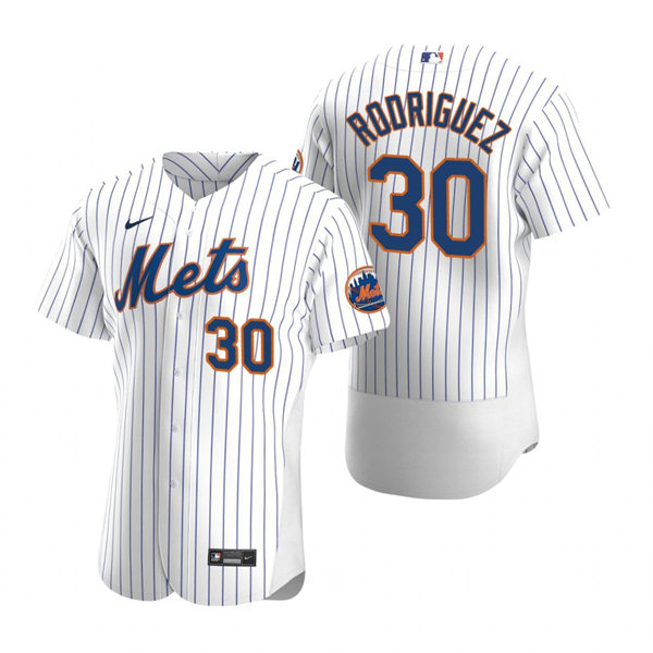 Mens New York Mets #30 Joely Rodriguez Nike Home White Pinstripe FlexBase Player Jersey