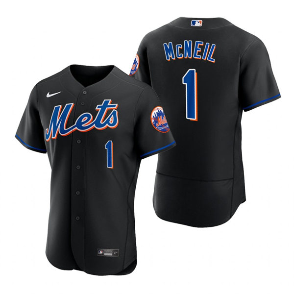Mens New York Mets #1 Jeff McNeil Nike 2022 Black Alternate Player Jersey