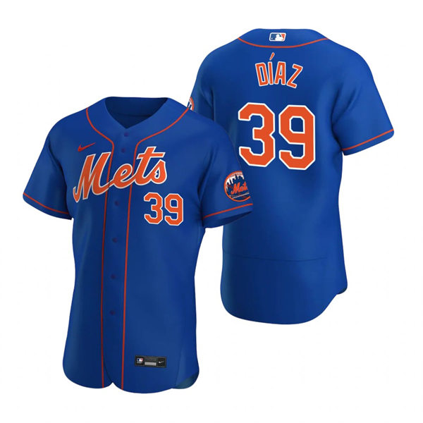 Mens New York Mets #39 Edwin Diaz Nike Royal Orange Alternate FlexBase Player Jersey