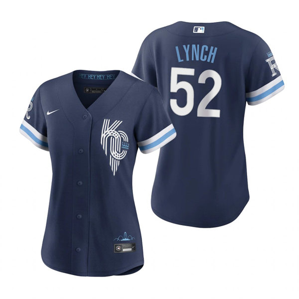 Women's Kansas City Royals #52 Daniel Lynch Navy 2022 City Connect Replica Jersey