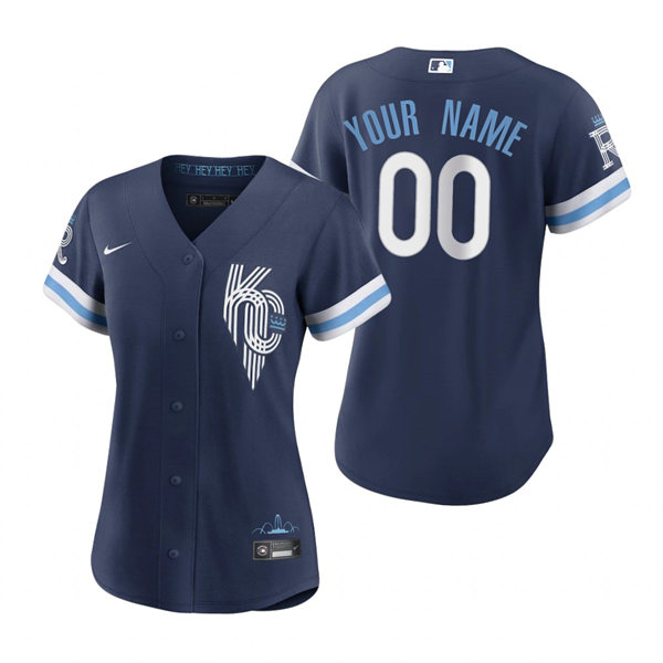 Women's Kansas City Royals Custom Nike Navy 2022 City Connect Jersey