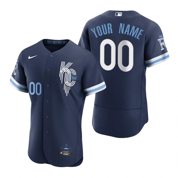 Men's Kansas City Royals Custom Nike Navy 2022 City Connect Jersey