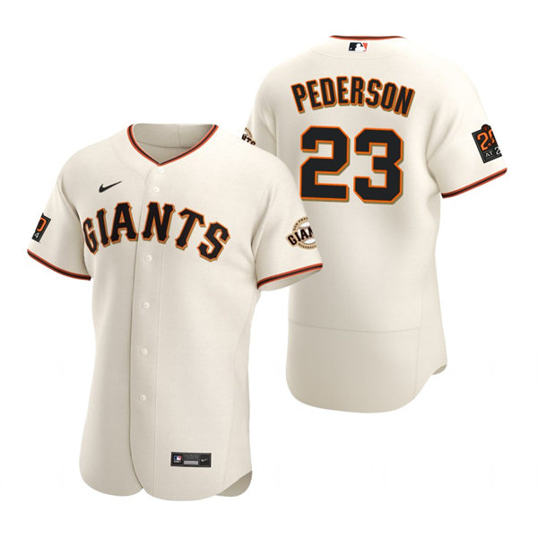 Mens San Francisco Giants #23 Joc Pederson Nike Cream Home Flexbase Player Jersey