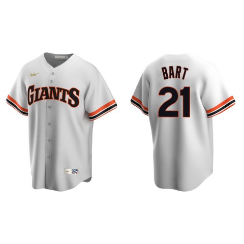 Men's San Francisco Giants #21 Joey Bart White Cooperstown Collection Jersey