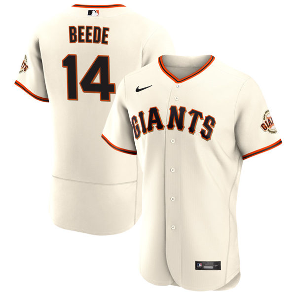Mens San Francisco Giants #14 Tyler Beede Nike Cream Home Flexbase Player Jersey