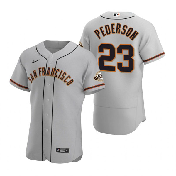 Mens San Francisco Giants #23 Joc Pederson Nike Grey Road Flexbase Player Jersey