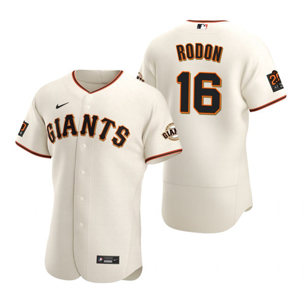 Mens San Francisco Giants #16 Carlos Rodon Nike Cream Home Flexbase Player Jersey