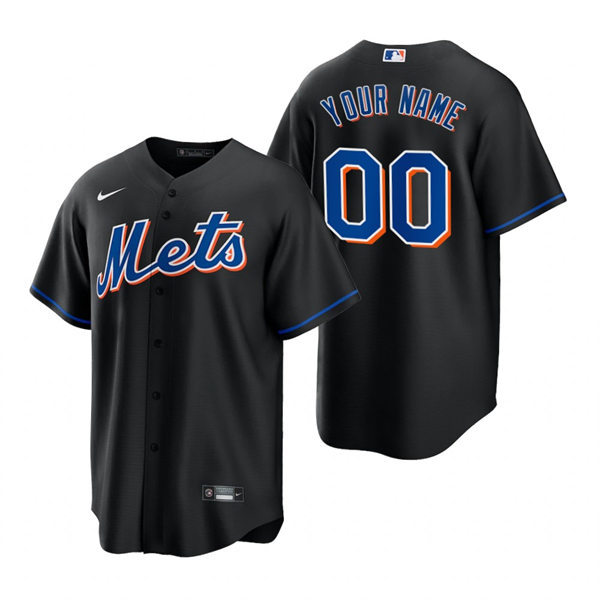 Women's New York Mets Custom Nike 2022 Black Alternate Jersey