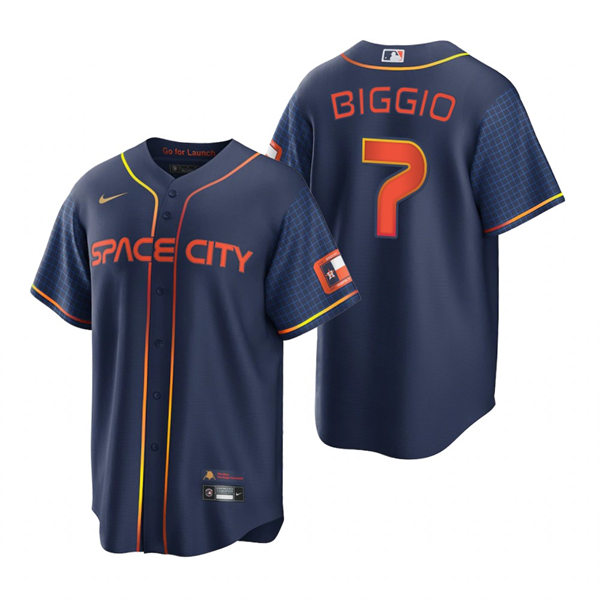 Mens Houston Astros Retired Player #7 Craig Biggio Nike Navy 2022 City Connect Jersey