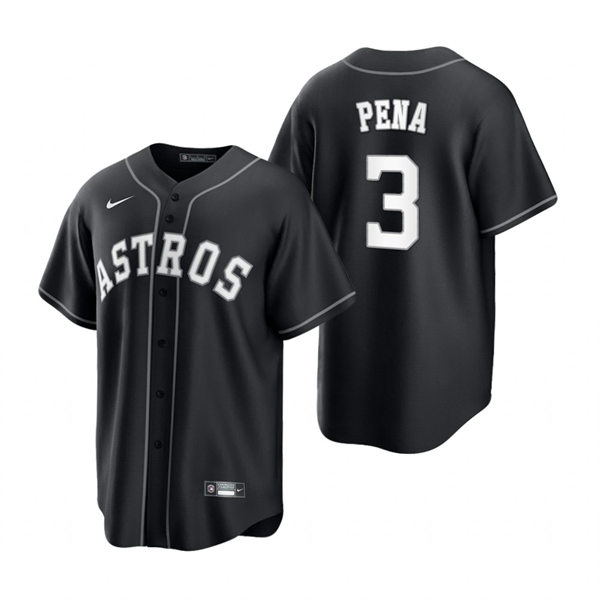 Mens Houston Astros #3 Jeremy Pena Nike Black White Collection Jersey