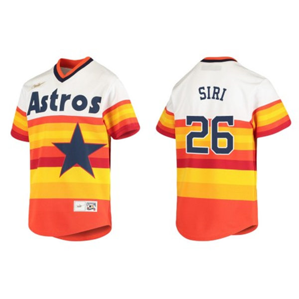 Mens Houston Astros #26 Jose Siri Nike White Orange Cooperstown Collection Jersey