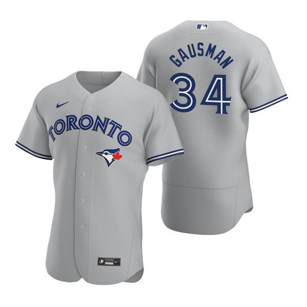 Mens Toronto Blue Jays #34 Kevin Gausman Nike Gray Road Flex Base Player Jersey