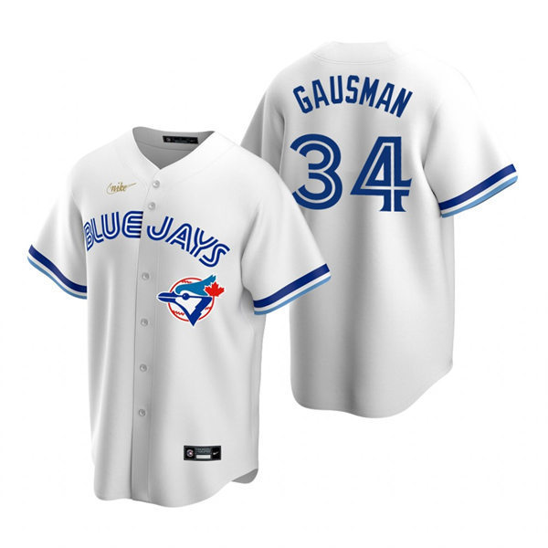 Mens Toronto Blue Jays #34 Kevin Gausman Nike White Cooperstown Collection Jersey