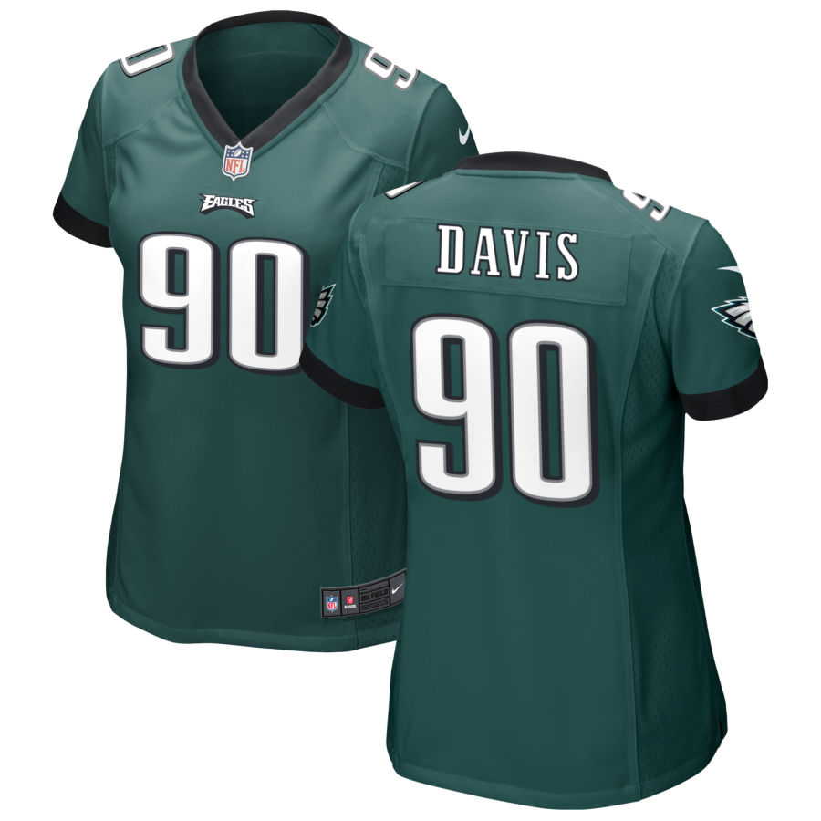 Women's Philadelphia Eagles #90 Jordan Davis Nike Midnight Green Limited Jersey