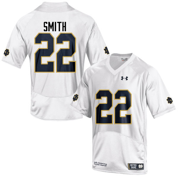 Mens Notre Dame Fighting Irish #22 Harrison Smith Under Armour White With Name College Football Jersey