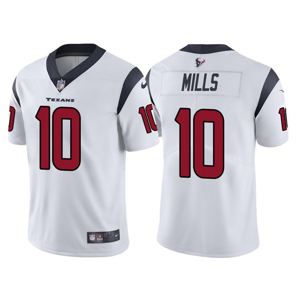 Mens Houston Texans #10 Davis Mills Nike White Vapor Limited Player Jersey