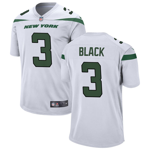 Men's New York Jets #3 Tarik Black Nike White Vapor Limited Jersey