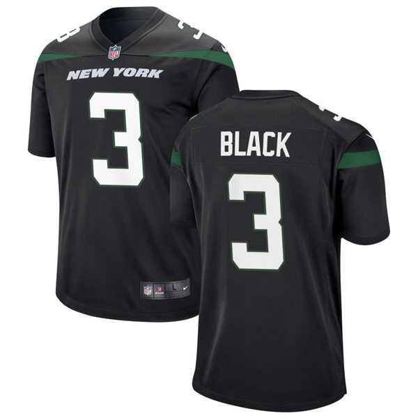Men's New York Jets #3 Tarik Black Nike Stealth Black Alternate Limited Jersey