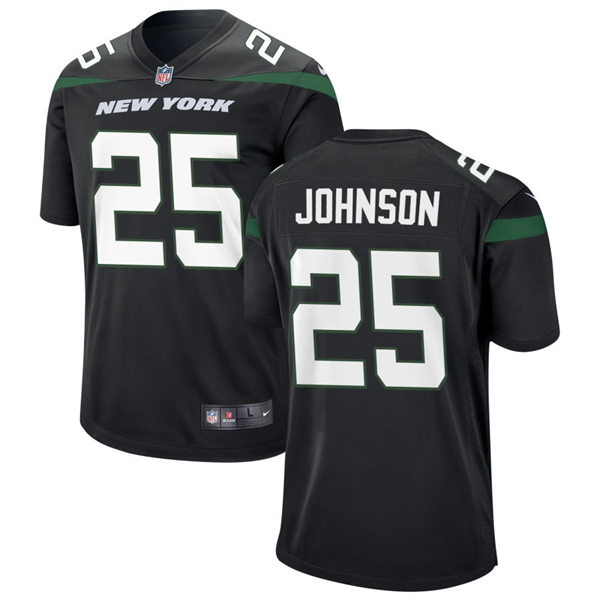 Men's New York Jets #25 Ty Johnson Nike Stealth Black Alternate Limited Jersey