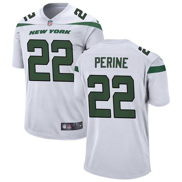Men's New York Jets #22 La'Mical Perine Nike White Vapor Limited Jersey