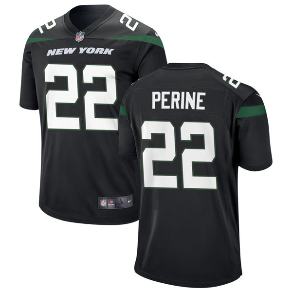 Men's New York Jets #22 La'Mical Perine Nike Stealth Black Alternate Limited Jersey
