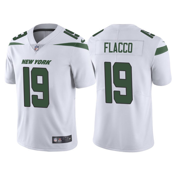 Men's New York Jets #19 Joe Flacco Nike White Vapor Limited Jersey