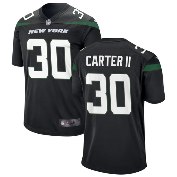 Men's New York Jets #30 Michael Carter II Nike Stealth Black Alternate Limited Jersey