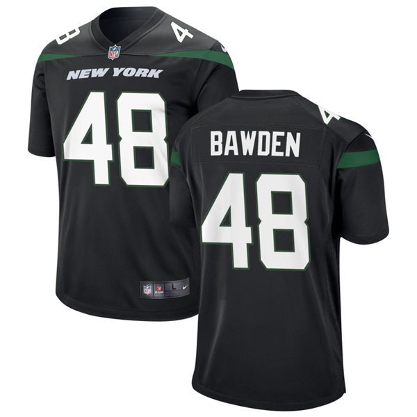 Men's New York Jets #48 Nick Bawden Nike Stealth Black Alternate Limited Jersey