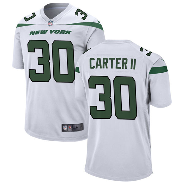 Men's New York Jets #30 Michael Carter II Nike White Vapor Limited Jersey