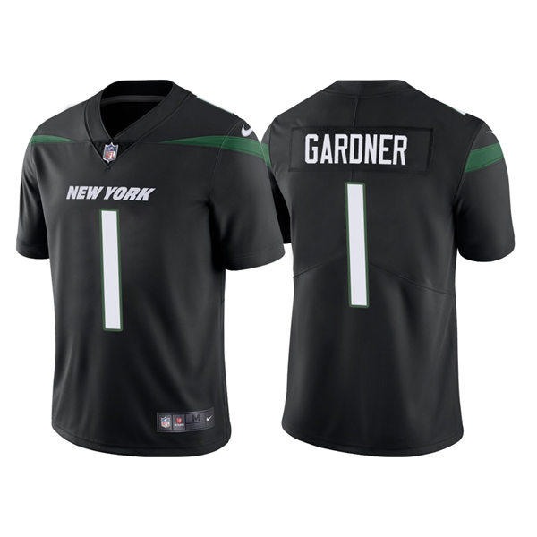 Men's New York Jets #1 Ahmad Sauce Gardner Nike Stealth Black Alternate Limited Jersey