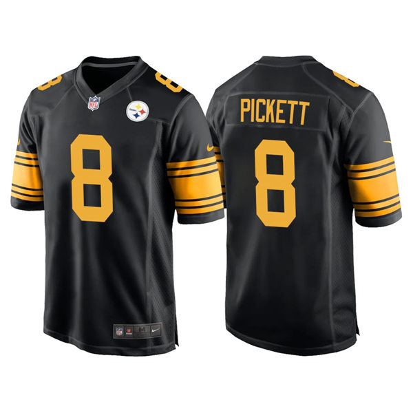 Men's Pittsburgh Steelers #8 Kenny Pickett Nike Black Color Rush 2023  F.U.S.E. Vapor Limited Jersey